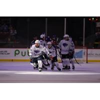 South Carolina Stingrays head up ice following a goal