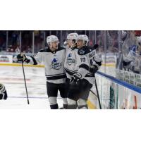 Wichita Thunder assemble following a goal