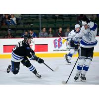Wenatchee Wild defenseman Josh Fluker (left)
