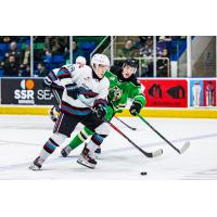 Kelowna Rockets' Levi Benson in action
