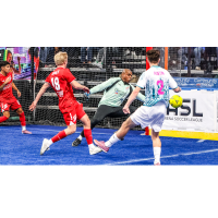St. Louis Ambush forward Triston Austin (right) vs. the Kansas City Comets
