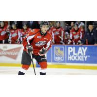 Forward Ben Johnson with the Windsor Spitfires