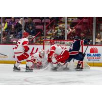 Saginaw Spirit center Egor Barabanov vs. the Soo Greyhounds scores against the Soo Greyhounds