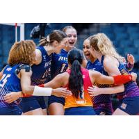 Grand Rapids Rise celebratory huddle