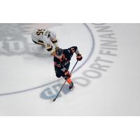 Flint Firebirds center Alex Kostov skates around the Sarnia Sting
